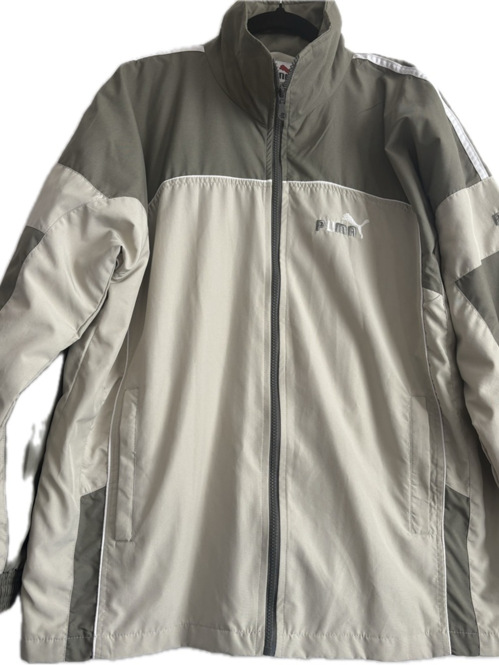 Puma Two-Tone Olive and Beige Windbreaker Jacket